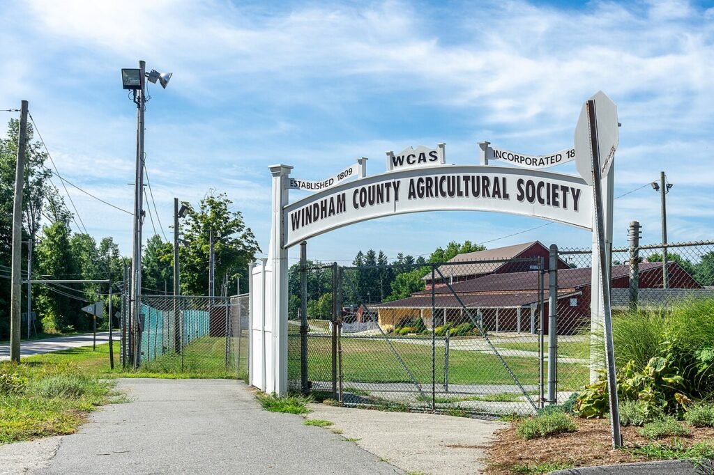 Brooklyn Fairgrounds entrance in Brooklyn, Connecticut